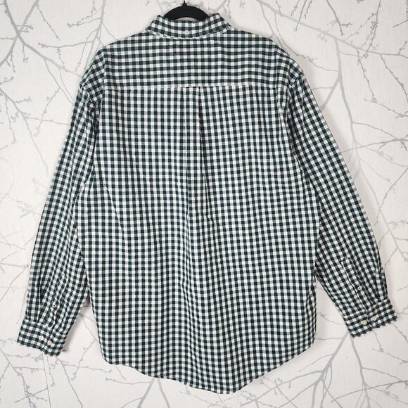 Tommy Hilfiger Green Gingham Checks Cotton Stretch Button Front Shirt - Picture 3 of 5